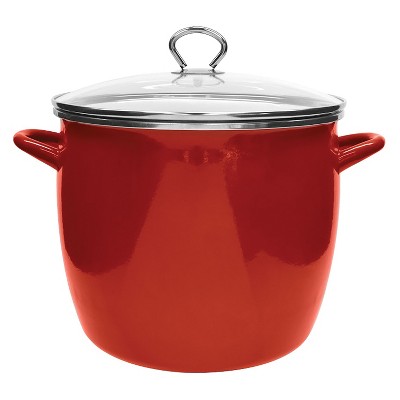 VASCONIA® 12-Qt. Enamel-on-Steel Stockpot with Glass Lid