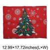 Unique Bargains Christmas Place Mats Christmas Tree with Baubles Linen Red Green White 13"x17.7" 2 Pcs - 3 of 4