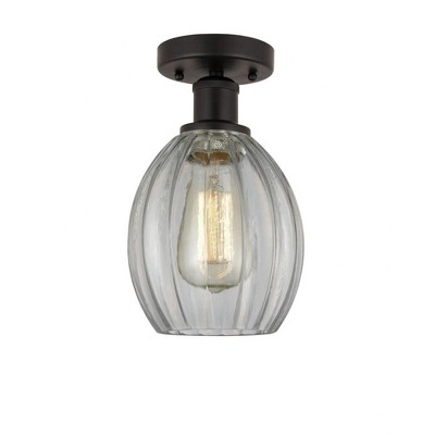 Eaton - 1 Light Semi-Flush Mount In Industrial Style-10.75 Inches Tall and 6 Inches Wide