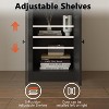 71 inch Tall Bookcase with Drawers & Doors, 3-Tier Open Bookshelf with Adjustable Shelves, Narrow Storage Cabinet for Living Room, Black - 4 of 4