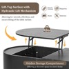RISOKEYS 47.2" Oval Lift Top Coffee Table - Modern Table with 360-degree Marble-patterned Rotating Tray,Hidden Compartment,and Lift Tabletop for Home - 4 of 4