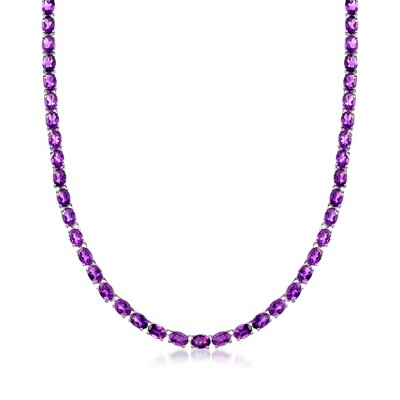 Ross-Simons 40.00 ct. t.w. Amethyst Tennis Necklace in Sterling Silver