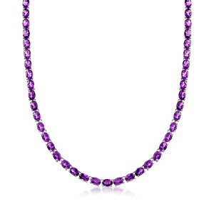 Ross-Simons 40.00 ct. t.w. Amethyst Tennis Necklace in Sterling Silver - 1 of 3