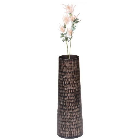 Uniquewise Contemporary Black Table Vase With Dripping Crystal