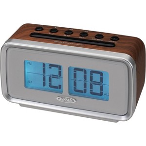 Jensen JCR-232 Clock Radio, Brown. - 1 of 4