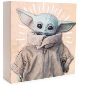 Silver Buffalo Star Wars The Mandalorian The Child 6 x 6 Inch Wood Box Sign - 1 of 4