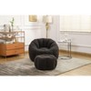 NicBex Teddy Fabric Bean Bag Chair with Ottoman and Memory Foam,Giant Lazy Sofa Chair with Armrest,Modern Lounge Chair for Living Room,Dark Gray - 4 of 4