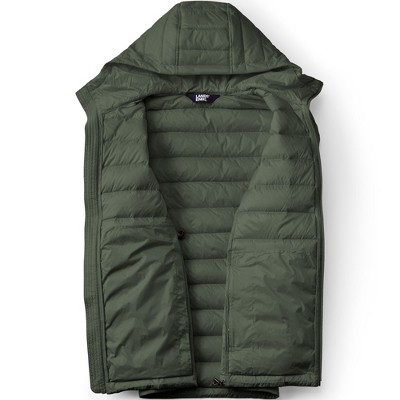 Lands' End Men's Hooded Wanderweight Packable Down Jacket - Medium - Darkest Olive — фото 6