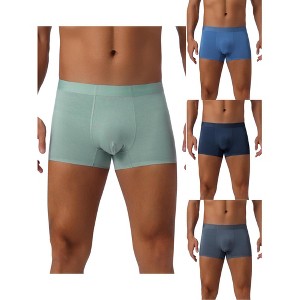 INSPIRE CHIC Men's 4 Pack Soft Elastic Waist Solid Color Basic Boxer Briefs - 1 of 4