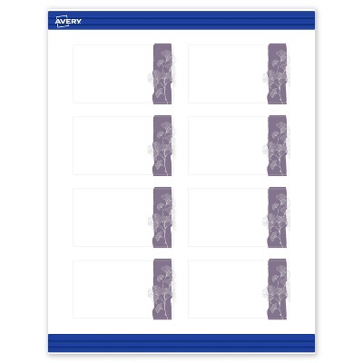 Avery Rectangle Business Cards, Floral Design, 2" x 3-1/2", 80ct