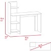 Vynxaria Modern 4-Shelf Writing Desk - White & Pine Finishes, 4 Adjustable Shelves, Rectangular Design, Fits Monitors/Laptops - 4 of 4