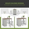 Costway 3 Pieces Bar Table Set Pub Dining Table with Saddle Stools & Storage Cabinet Grey - 4 of 4