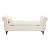 Modern Upholstered Velvet Multifunctional Ottoman Fabric Storage Ottoman Bench Traditional for living room,beige-Christopher Knight Home - 2 of 4