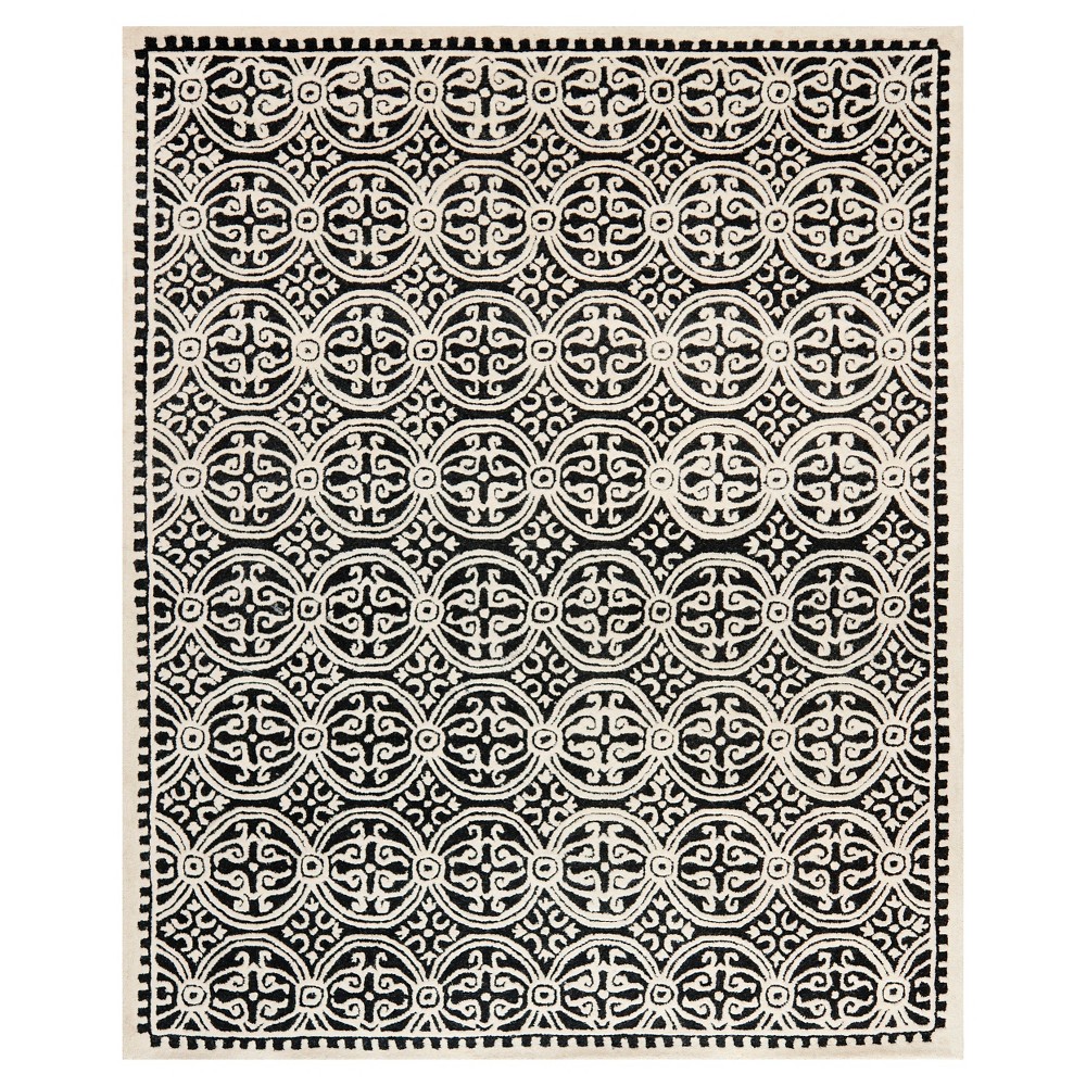 Black/Ivory Geometric Tufted Area Rug 8'X10' - Safavieh