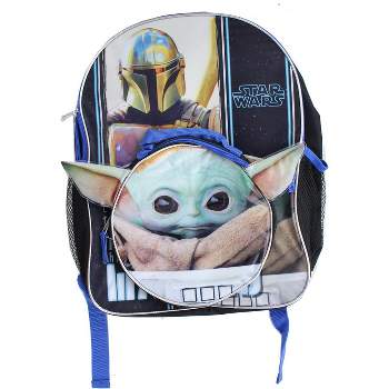 Licensed Star Wars The Child Baby Yoda 16 inch Half Moon Backpack with 2 Zipper Front, Infant Boy's, Size: One Size