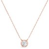 AGS Certified 10K Rose Gold 1/5 Cttw Bezel Diamond Solitaire Pendant Necklace - 2 of 4