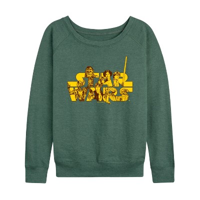 Women's - Star Wars - Logo Rebels Lightweight French Terry Wide Neck Long Sleeve Shirt