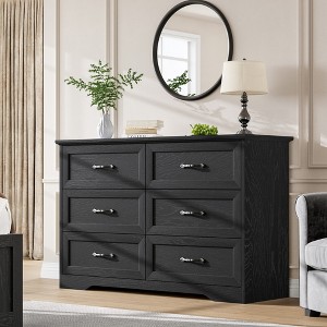 Garvee 5/6 Drawers Dresser for Bedroom,Chest of Drawers,Farmhouse Modern Wooden Dresser,Storage Organizer Dresser for Bedroom,Living Room,Kids Room - 1 of 4