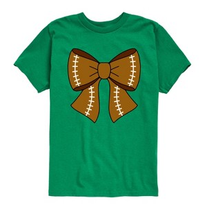 Boys' - Instant Message - Football Bow Short Sleeve Graphic T-Shirt - 1 of 4