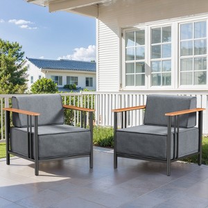 Gymojoy Outdoor Patio Chair Garden Chairs with 10 Inch Cushion - 1 of 4