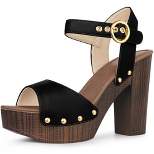 Perphy Platform Buckle Ankle Strap Chunky High Heels Sandals for Women
