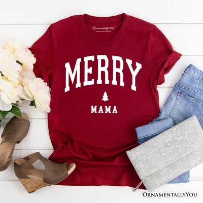 Merry Mama Retro Christmas T-Shirt, Matching Family Holiday Tee | OrnamentallyYou