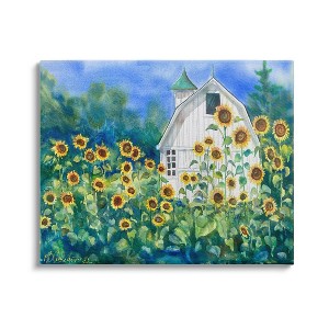 Stupell Industries Tall Sunflowers Country Barn Canvas Wall Art - 1 of 3