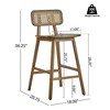 DSVIMOY Counter and Bar Stool Bari Indoor Wood Barstool Set with Walnut Finish for Dining Room, Beige, 38.5"*22.75"*9.25" - 3 of 4