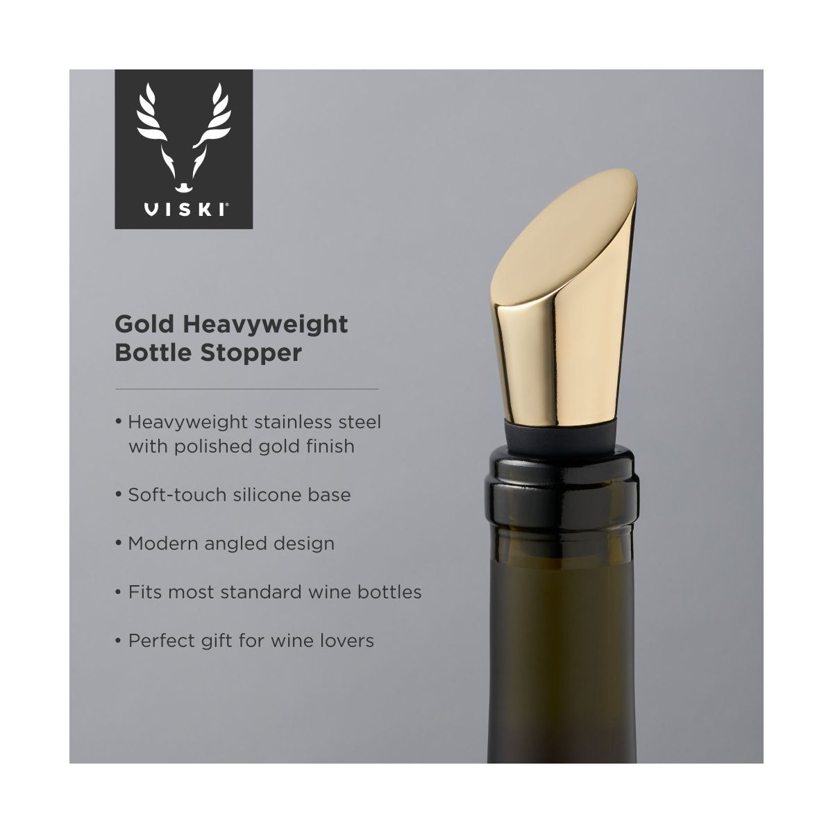 Viski Heavyweight Wine Bottle Stopper - thumbnail 2