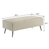 Kumasinova Wide Wale Corduroy Upholstery Ottoman Bench, Sturdy Metal Legs, Versatile Bed Bench & Entryway Bench - 3 of 4