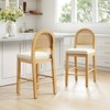 Spruce&Spring Boho Upholstered Rattan Counter Bar Stool with Wood Frame - 2 of 4