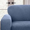 Sure Fit 2pc 73" Wide Cedar Stretch Textured Loveseat Slipcover Indigo: Polyester & Spandex, Pet Friendly - 2 of 4