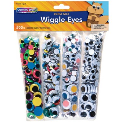 Creativity Street Round Wiggle Eyes, Bonus Pack, Assorted Sizes and Colors, Set of 500