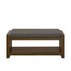 KWPZQEB Large Rectangular Upholstered Linen Fabric Ottoman Bench, Padded Bench with Solid Wood Shelf- for Bedroom Living Room - 4 of 4