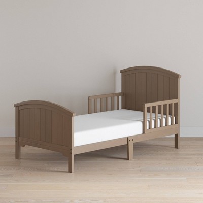 Dusty Heather Pine Toddler Bed with Guard Rails and Headboard