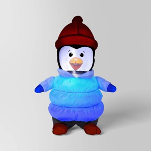 3'x4' Christmas Indoor/Outdoor Lighted Inflatable Penguin in Puffer Jacket - Wondershop™ - 1 of 3