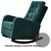 CAVINAS Mid-Century High Back Lounge Chair,Oversized Fabric Armchair with Solid Wood Legs,Comfy TV Chair for Living Room,Antique Green - 2 of 4