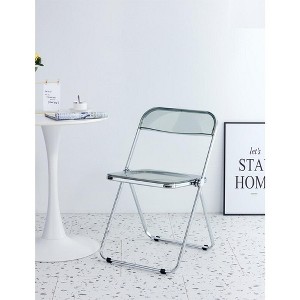 Transparent Folding Chair Chair Pc Plastic Living Room Seat - 1 of 4