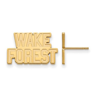 Black Bow Jewelry 14k Yellow Gold Wake Forest Demon Deacons NCAA Post Earrings