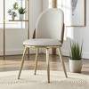 Mshliw Set of 2 Modern PU Leather Dining Chairs with Oval Backrest, High-Density Sponge Cushion and Gold Stainless Steel Legs for Dining Room - 3 of 4