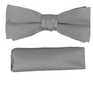 New Men's Solid Pre Tied Bow Tie and Hanky Set - 1 of 4