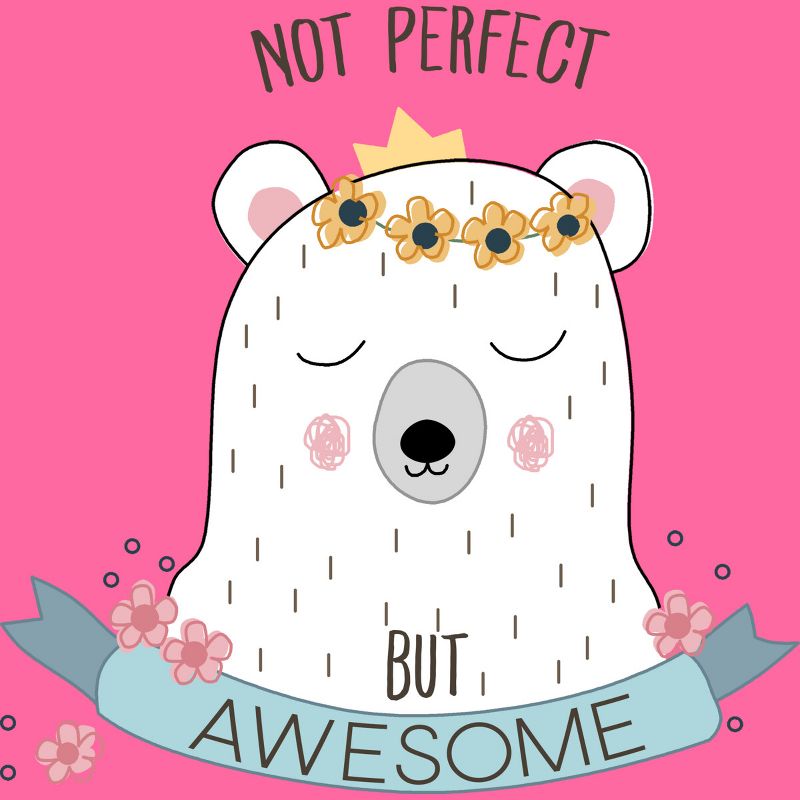 Design By Humans Not Perfect But Awesome Polar Bear By Racerback Tank Top, 2 of 3