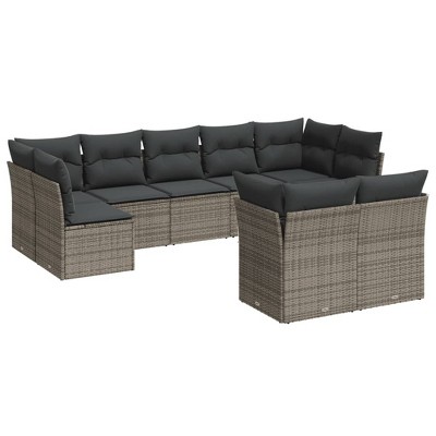 vidaXL Garden Sofa Set Gray
