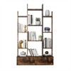 YONWAY Industrial Freestanding Open Display Shelving, Vintage Open Bookcase, Book Storage for Bedroom, Living Room, Home Office, Rustic Brown - 4 of 4