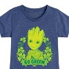 Girls' - Marvel - Groot Go Green St. Patricks Day Fitted Short Sleeve Graphic T-Shirt - 2 of 4