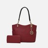 MKF Collection Savannah M Logo Printed Vegan Leather Women’s Tote and Wristlet Wallet by Mia K- 2 pieces - 2 of 4