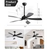HOMLUX 52" Low Profile Remote Control Ceiling Fan W/Light and Reversible Motor,Black/Walnut - 2 of 4