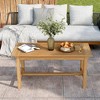 Tangkula 36"Patio Coffee Table Solid Wood Coffee Table w/ Slatted Tabletop Natural - 2 of 4