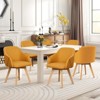 Bekrvio Swivel Dining Chairs with Arm Set of 2 - Modern Linen Upholstered Accent Desk Chairs with Beechwood Legs for Kitchen,Living Room - 4 of 4