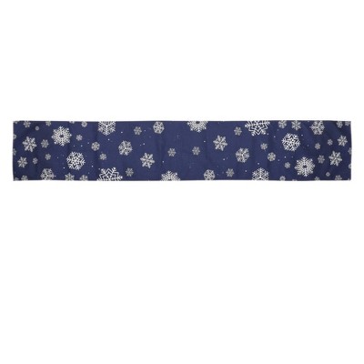Unique Bargains Christmas Table Runner Navy Blue White 72"x13" 1 Pc